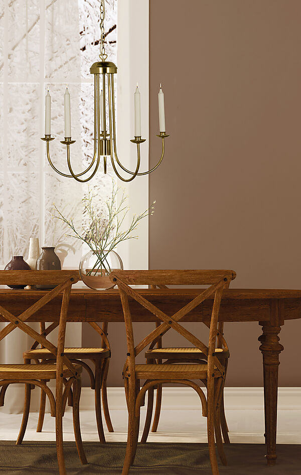 Jubilee Ø55 Mattes Messing hängelampe Von Aneta Lighting - Das elegante Design mit Platz für Kerzen verbreitet ein warmes und einladendes Licht und wird gleichzeitig zu einem schönen Dekorationselement im Innenraum.