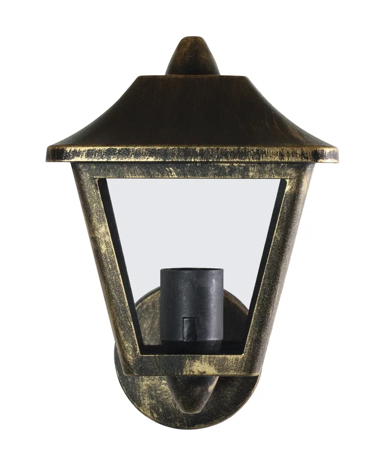 Tradition Schwarz/Gold außenlampe Von Ledvance - Sie besteht aus Aluminium-Druckguss im schwarz-goldenen Design mit einem klaren Polycarbonat-Diffusor f&uuml;r ein angenehmes und klares Licht.