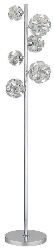 Virina Chrom stehlampe Von Globo Lighting - Med en perfekt balans mellan modern design och funktionalitet blir Virina ett lyxigt blickf&aring;ng som f&ouml;rh&ouml;jer rummets karakt&auml;r och skapar unika ljusmoment.