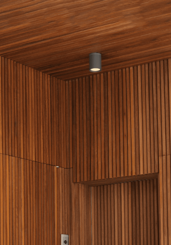 Tasa Grau Von Faro Barcelona - Diese Decken- und Wandleuchte f&uuml;r die Au&szlig;enbeleuchtung besteht aus langlebigem Aluminiumguss und verf&uuml;gt &uuml;ber einen transparenten Glasdiffusor, der f&uuml;r ein klares und fokussiertes Licht sorgt.