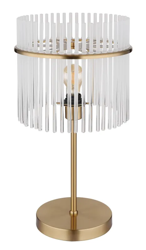 Gorley 55cm Gold tischlampe Von Globo Lighting - Med sitt genomt&auml;nkta utf&ouml;rande och h&ouml;gkvalitativa material sm&auml;lter Gorley harmoniskt in i moderna inredningsstilar och ger varje rum en stilfull touch.
