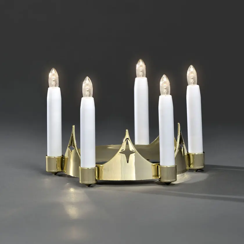 Lucia-Krone Gold Von Konstsmide - Perfekt f&uuml;r Lucia-Feiern zu Hause, in der Schule oder unterwegs.