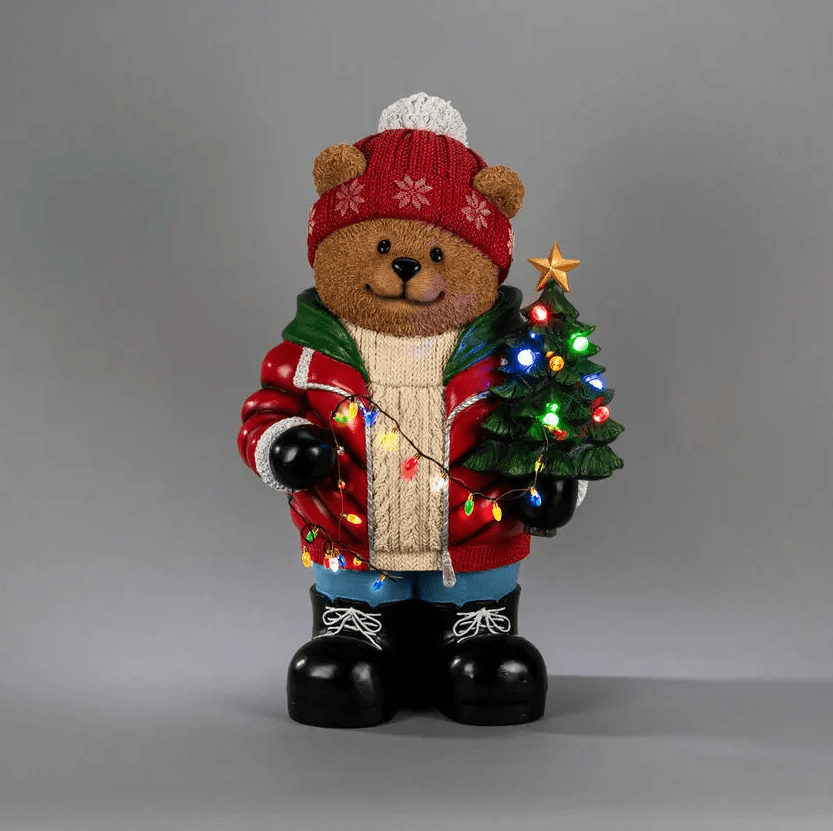 Großer Teddybär 66cm Mehrfarbig Von Konstsmide - Verbreiten Sie Weihnachtsstimmung mit diesem bezaubernden Teddyb&auml;ren in Winterkleidung!