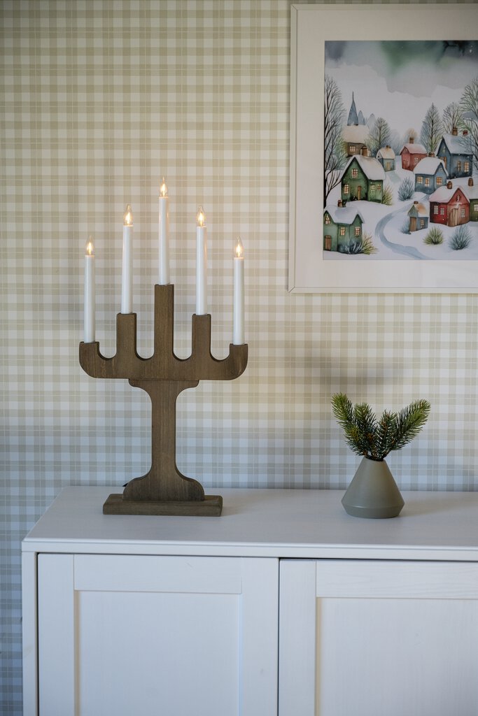 Candelabra 5 Lights Nussbaum Von Konstsmide - Perfekt f&uuml;r die Advents- und Weihnachtszeit, aber auch das ganze Jahr &uuml;ber sch&ouml;n in einem zeitlosen Zuhause.