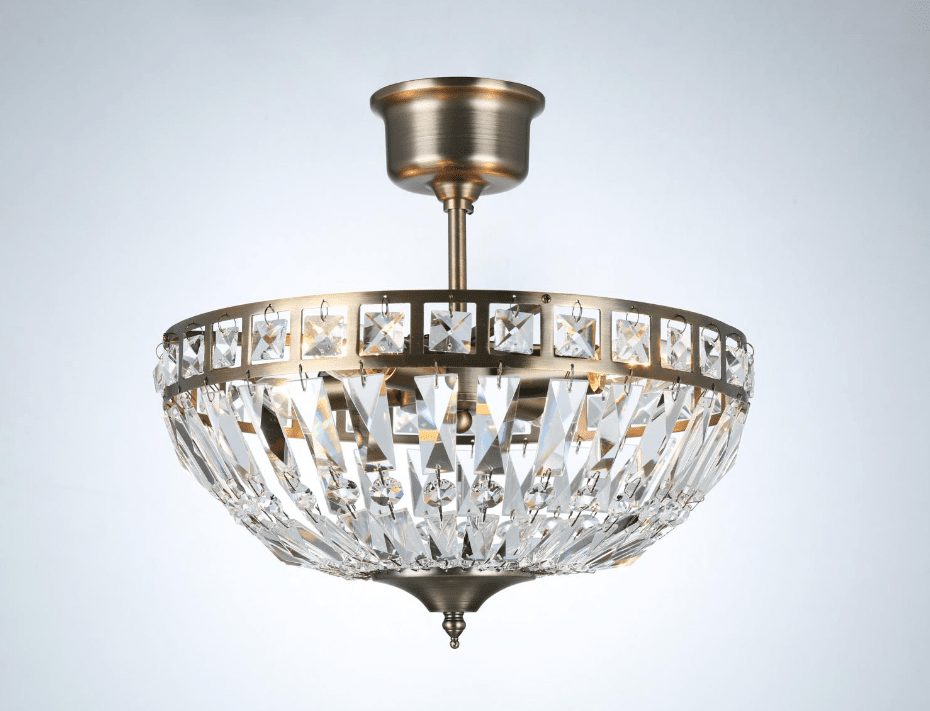 Flores Ø35 Antikes Messing kristall Von Norrsken Design - Die Deckenleuchte Flores in Antikmessing ist eine elegante und edle Lichtquelle, die mit ihrem modernen Design und den exklusiven Details jeden Raum verschönert.