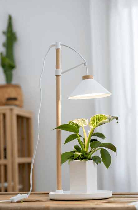 Pflanzenlampe Lily Weiß Von Airam - Stilvoll und zeitlos im Design, w&auml;chst die Leuchte f&uuml;r den Tisch oder die Bank.