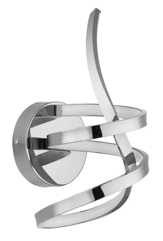 Iduna Ø35 Chrom wandlampe Von Globo Lighting - Iduna &auml;r en v&auml;gglampa som imponerar med sin unika design, d&auml;r den eleganta b&ouml;jda formen och den stilfulla knuten i mitten skapar en modern estetik.