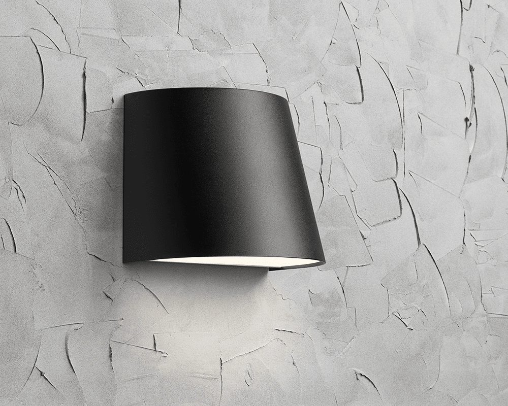 Mini Schwarz außenlampe Von Westal - Die Rückseite ist mit zwei Ein- und Ausgängen sowie einem Schnellanschlussklemmenblock ausgestattet und ermöglicht so eine einfache Installation.