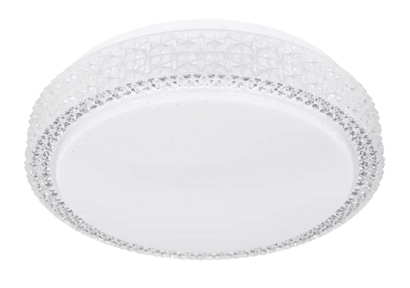 Ovi Ø30 Weiß deckenleuchte Von Globo Lighting - Kombinationen av vit metall, glittrande dekordetaljer och klara plastkristaller g&ouml;r den till en riktig blickf&aring;ngare.