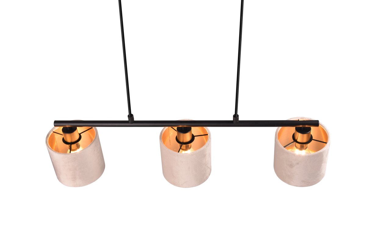 Julieta 66cm Beige hängelampe Von Trio Lighting - Der neutrale Farbton und die weichen Stoffschirme verleihen dem Raum eine behagliche und ruhige Stimmung.