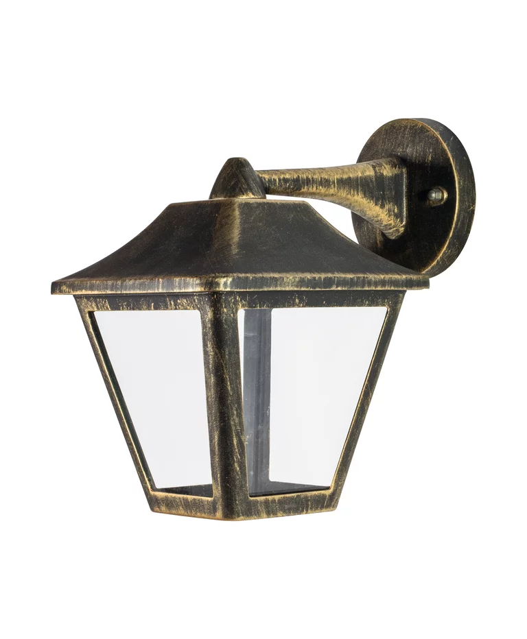 Tradition Schwarz/Gold außenlampe Von Ledvance - Sie besteht aus Aluminium-Druckguss im schwarz-goldenen Design mit einem klaren Polycarbonat-Diffusor f&uuml;r ein angenehmes und klares Licht.