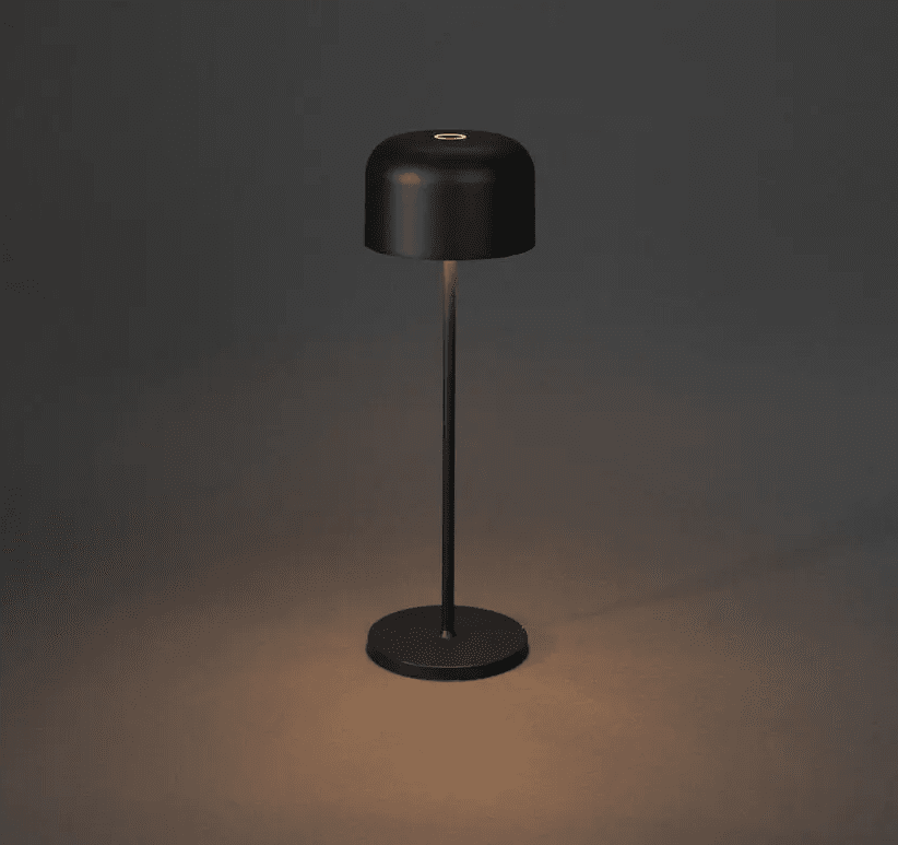 Lille 36cm Schwarz tragbare Von Konstsmide - Die Lampe ist mit einem Touch-Dimmer ausgestattet, sodass Sie die Helligkeit und Farbtemperatur von warmgelbem bis warmwei&szlig;em Licht einstellen k&ouml;nnen.