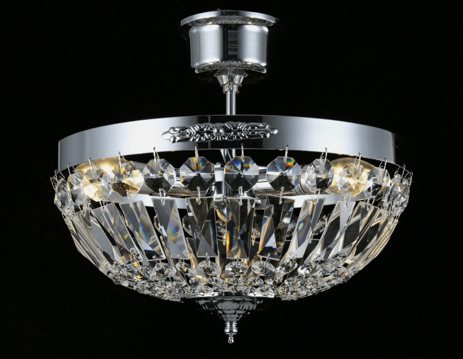 Rhea Ø35 Silber kristall Von Norrsken Design - Rhea Chrome ist eine anspruchsvolle Deckenleuchte mit elegantem Chrom-Finish und verziert mit exklusiven Prismen aus handgeschliffenem K9-Kristall der Klasse 1.