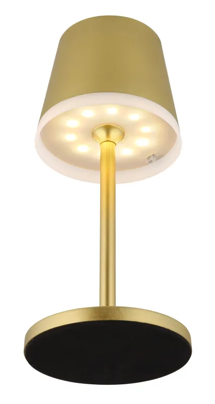 Bordslampa LED Gold solarleuchte Von Globo Lighting - Den diskreta designen sm&auml;lter in i alla milj&ouml;er och med IP44-klassning &auml;r den t&aring;lig mot v&auml;der och vind.