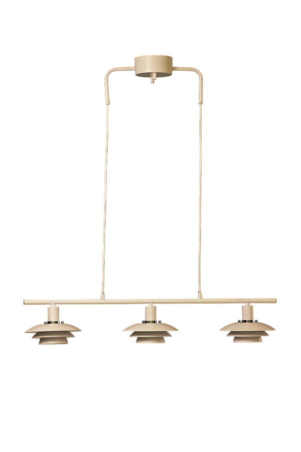 Epsilon 86cm Beige hängelampe Von Aneta Lighting - EPSILON ist die klassische Deckenleuchte, die mit ihren drei kleineren Schirmen einen moderneren Stil erh&auml;lt.