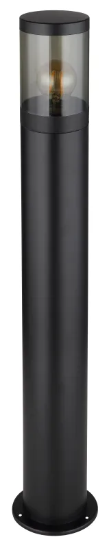 Xeloo 80cm Schwarz pollarleuchten Von Globo Lighting - Tillverkad i rostfritt st&aring;l med en r&ouml;kf&auml;rgad plastsk&auml;rm ger den ett mjukt och behagligt ljus.