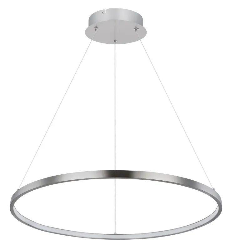 Ralph Ø60 Nickel hängelampe Von Globo Lighting - Den moderna, runda takpendeln Ralph i matt nickel &auml;r en stilren blickf&aring;ngare i ditt hem.