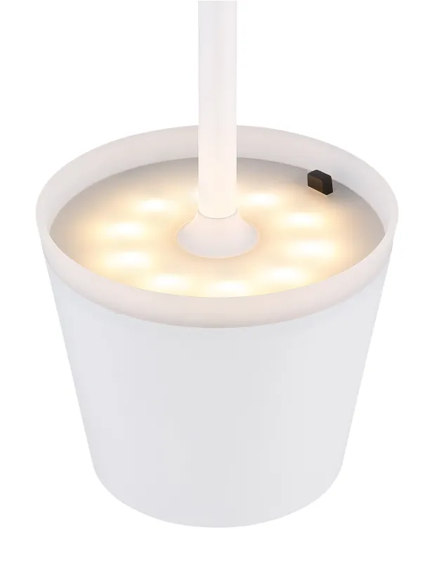 Bordslampa LED Weiß solarleuchte Von Globo Lighting - Den diskreta designen sm&auml;lter in i alla milj&ouml;er och med IP44-klassning &auml;r den t&aring;lig mot v&auml;der och vind.