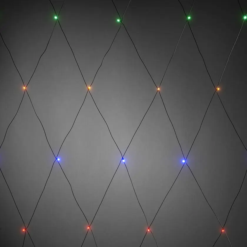 Lichternetz multi-colour 3m Mehrfarbig Von Konstsmide - Die Stromversorgung erfolgt &uuml;ber 24 V und die Schutzart IP44 erm&ouml;glicht eine sichere Verwendung im Au&szlig;enbereich.