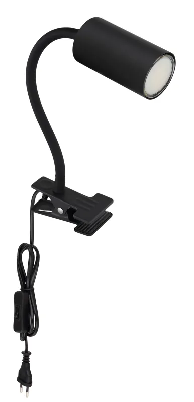 Robby Schwarz klemmlampe Von Globo Lighting - Den lilla klassiska kl&auml;mlampan Robby kombinerar stil och funktion med sin design i vit metall.