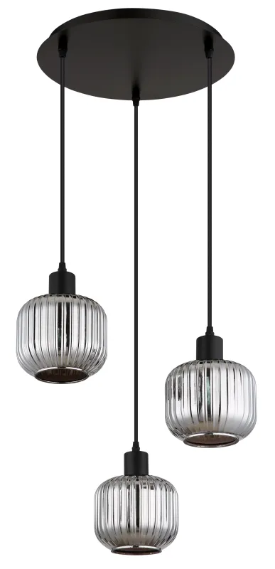 Tom Ø42 Rauchfarben hängelampe Von Globo Lighting - Den mattsvarta metallen ger ett modernt uttryck och passar perfekt in i olika inredningsstilar.