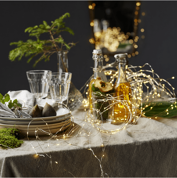Lichterkette Dew Drop Silber Von Star Trading - Warmwei&szlig;es B&uuml;ndel Tautropfen-LED-Lichterketten mit 80 St&uuml;ck.