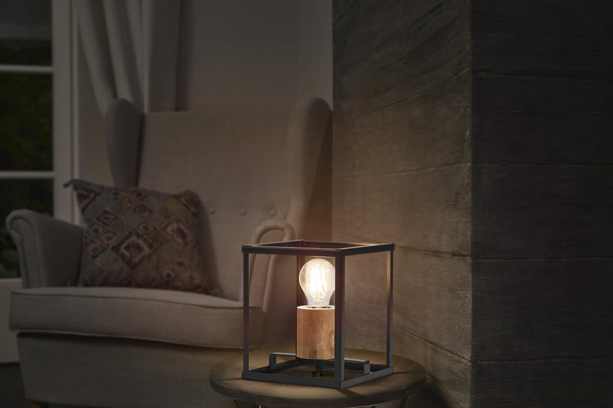 Nairobi 20cm Schwarz tischlampe Von Ledvance - Decor Nairobi ist eine stilvolle und moderne Tischlampe, die Industriedesign mit nat&uuml;rlichen Elementen kombiniert.