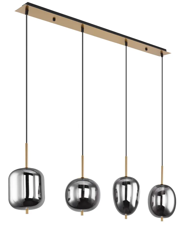 Blacky 110cm Messing hängelampe Von Globo Lighting - Blacky takpendel &auml;r perfekt att placera &ouml;ver ett matbord och ger en j&auml;mn och behaglig belysning.