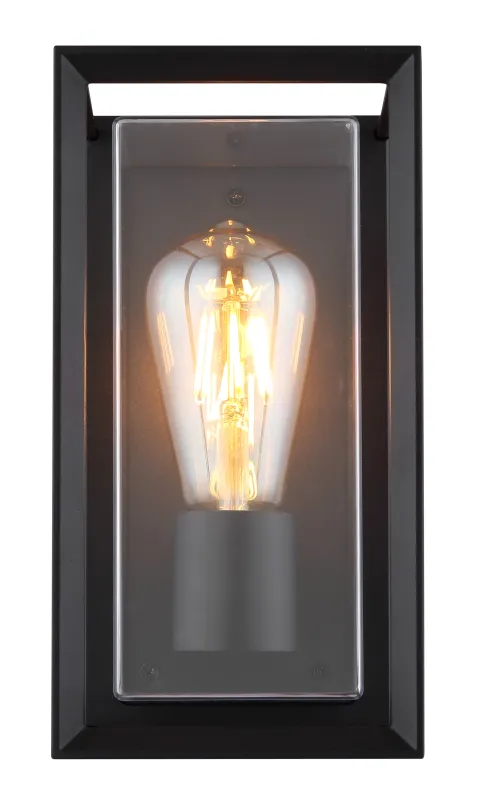 Logana Schwarz außenlampe Von Globo Lighting - Med sin rektangul&auml;ra design och transparenta sk&auml;rm sprider den ett klart och stilrent ljus, perfekt f&ouml;r allt fr&aring;n tr&auml;dg&aring;rdar till uppfarter.
