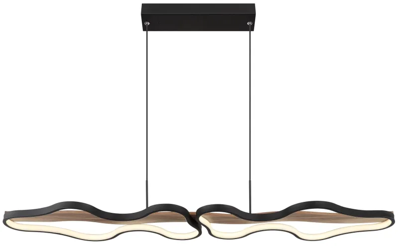 Bezzy 112cm Natur hängelampe Von Globo Lighting - Med en l&auml;ngd p&aring; 1120 mm och en bredd p&aring; 255 mm blir den en i&ouml;gonfallande detalj i rummet och skapar en st&auml;mningsfull atmosf&auml;r.