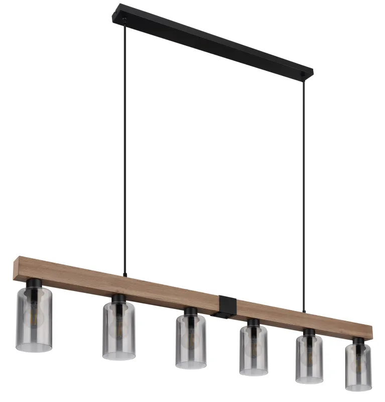 Hadera 140cm Natur hängelampe Von Globo Lighting - Lampan kombinerar funktionalitet med estetik och passar perfekt &ouml;ver matbordet eller i vardagsrummet.