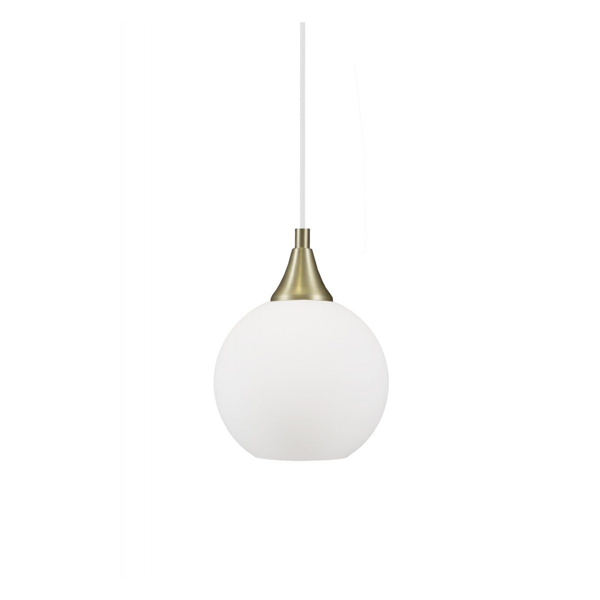 Bowl Ø15 Weiß fensterlampe Von Globen Lighting - Wird mit einem 350 cm langen wei&szlig;en Textilkabel mit Netzschalter und Stecker geliefert.