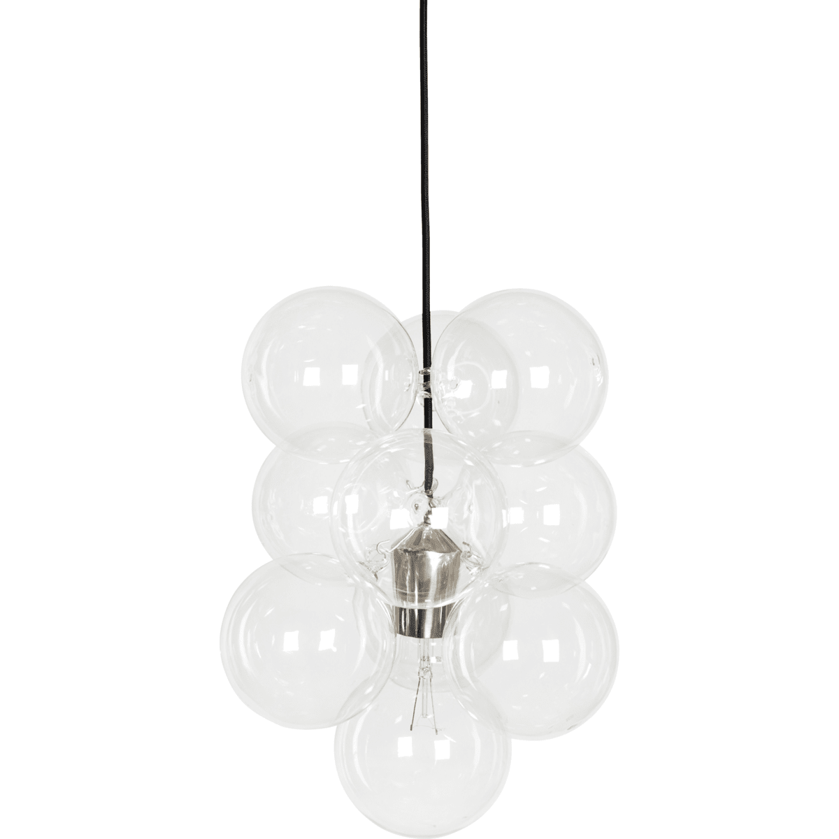 DIY Ø30 Transparent hängelampe Von House Doctor - Die Lampe besteht aus 12 transparenten Glaskugeln mit einem Durchmesser von 12 cm, die so miteinander verbunden sind, dass sie eine fantastische und moderne Lampe ergeben.