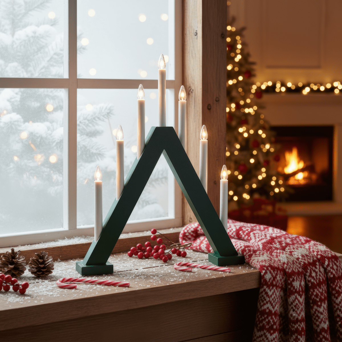 Nova 7 Dunkelgrün Von Pixie Design - Nova passt perfekt ins Fenster und ist eine sch&ouml;ne Erg&auml;nzung Ihrer Weihnachtsdekoration in der Advents- und Weihnachtszeit.