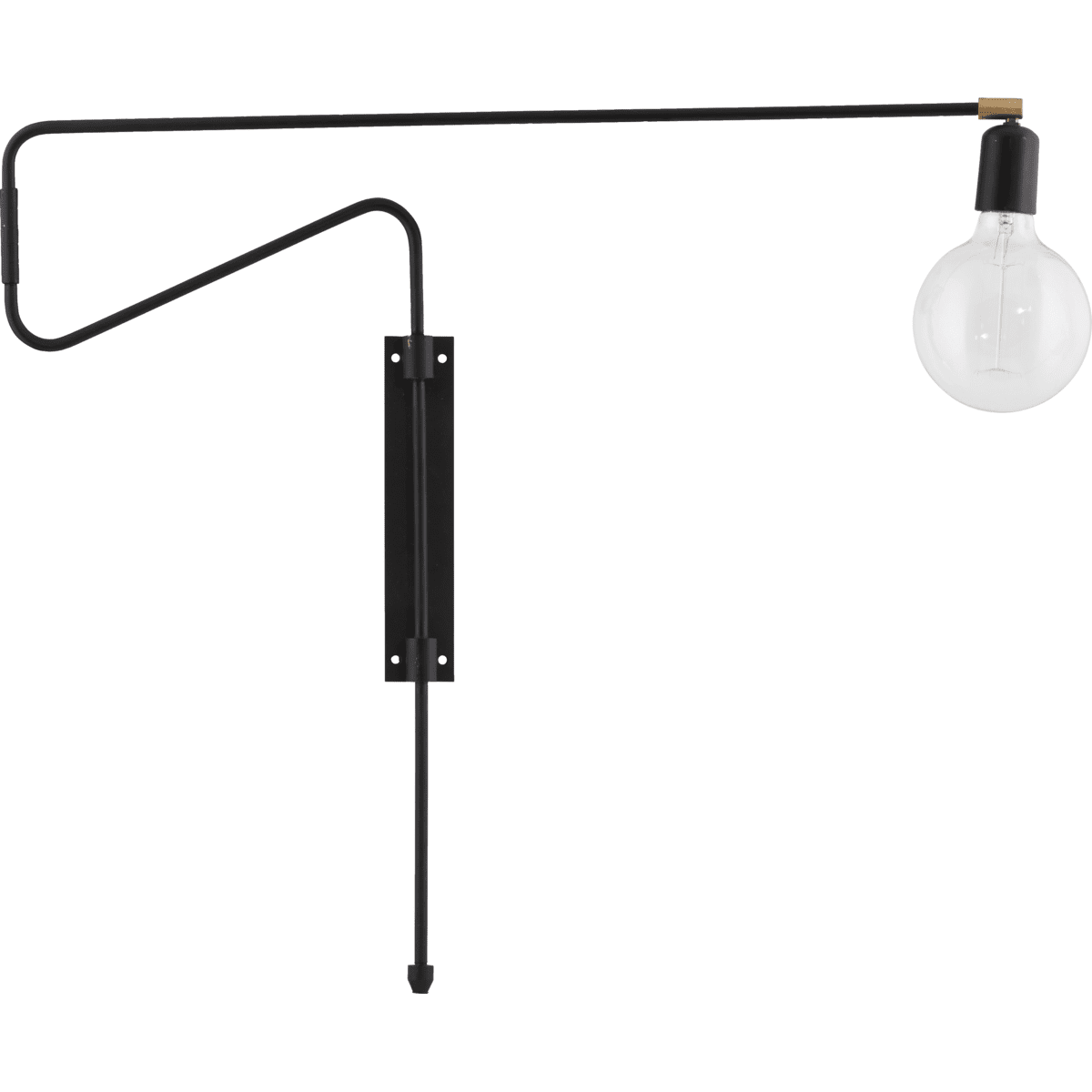 Swing 70cm Schwarz wandlampe Von House Doctor - Swing von House Doctor ist eine wundersch&ouml;ne Wandleuchte mit innovativer und sch&ouml;ner Optik aus schwarzem Metall.