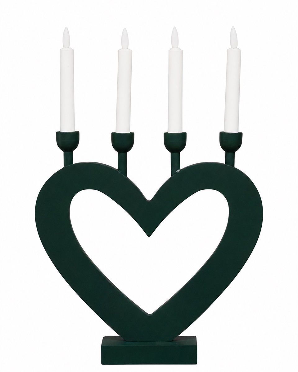 Herz Dunkelgrün Von Pixie Design - Die dunkelgr&uuml;ne Farbe verleiht ihm eine sanfte und gem&uuml;tliche Ausstrahlung, die perfekt zur Advents- und Weihnachtszeit passt.