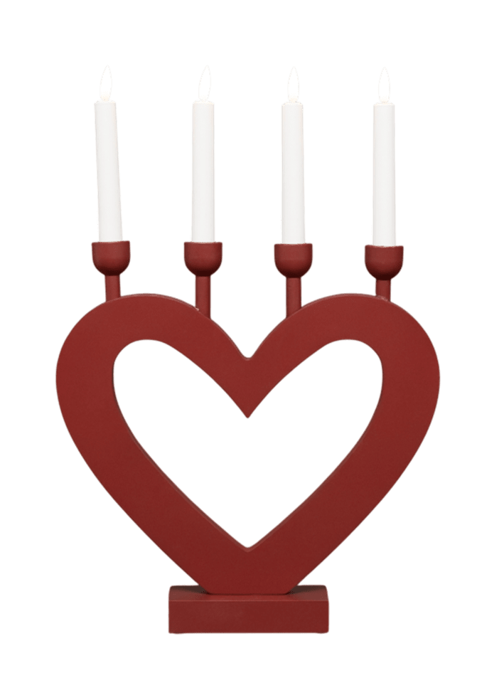 Herz ROT Von Pixie Design - Die dunkelbraune Farbe verleiht dem Kerzenst&auml;nder eine sanfte und gem&uuml;tliche Ausstrahlung, die perfekt zur Advents- und Weihnachtszeit passt.