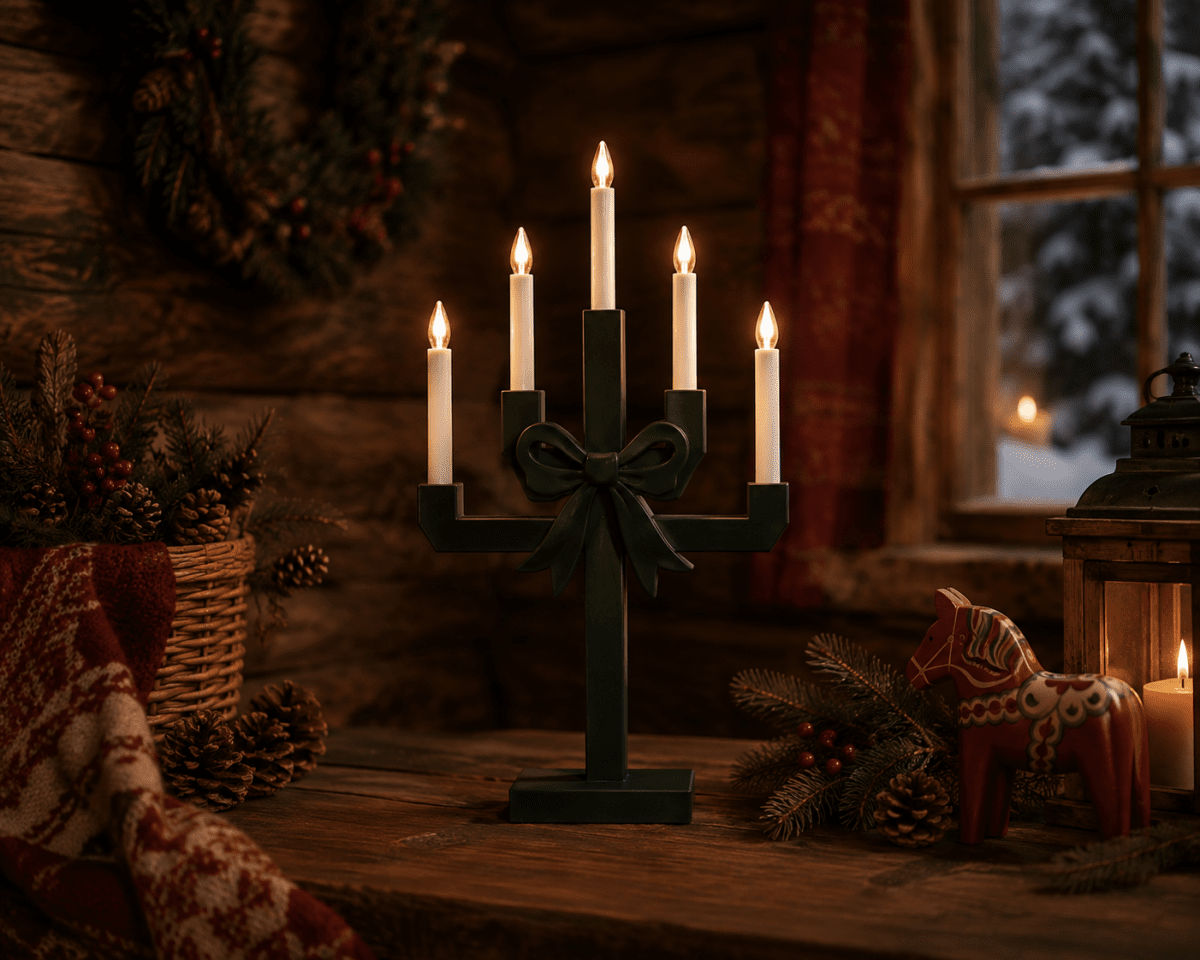 Kerstin Dunkelgrün Von Pixie Design - Kerstin ist ein dekorativer Kerzenst&auml;nder aus Holz, dunkelgr&uuml;n lackiert und mit einer gro&szlig;en Schleife verziert, die ihm einen charmanten und verspielten Ausdruck verleiht.