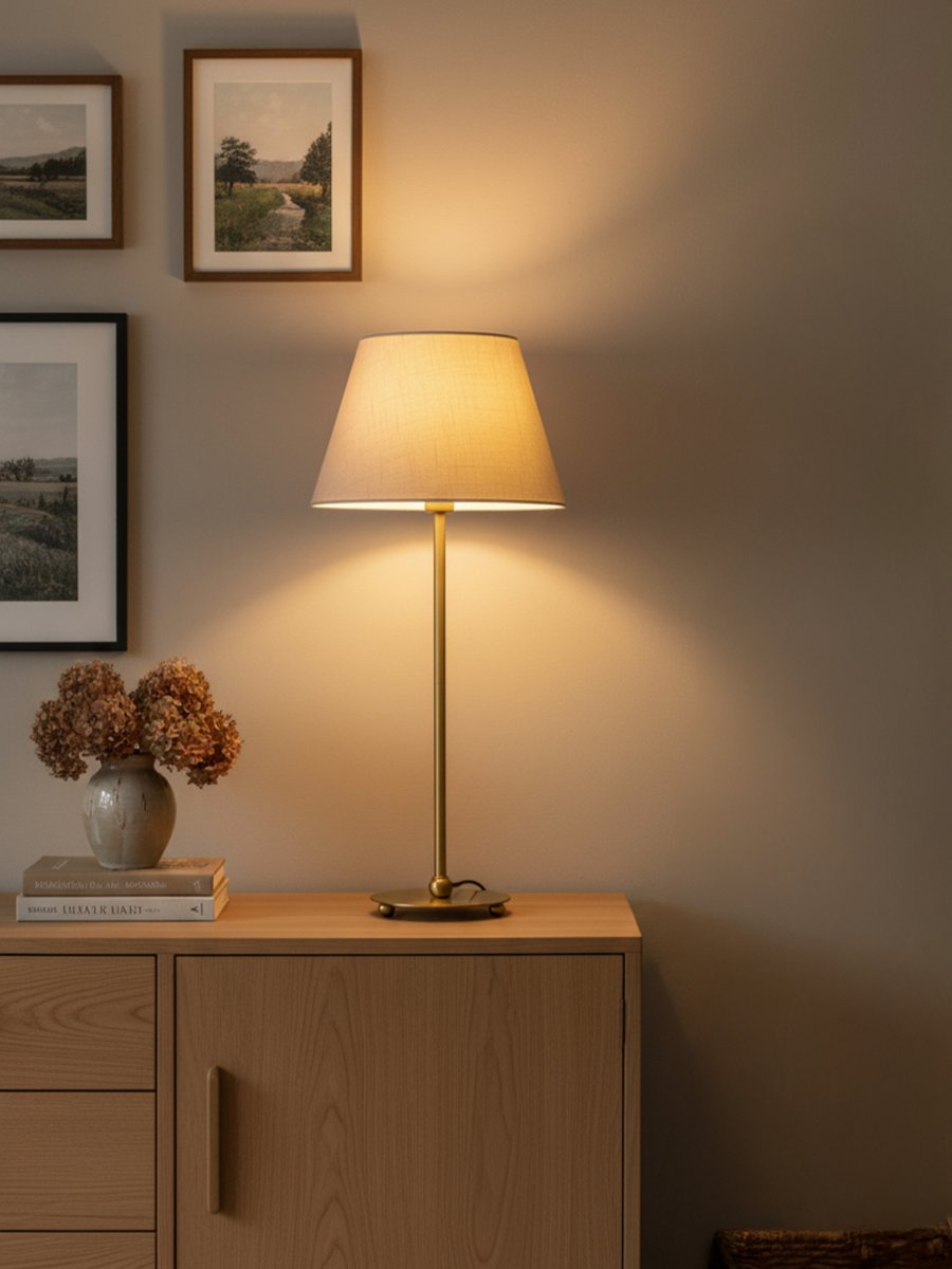 Julie 52cm Messing/Weiß tischlampe Von PR Home - Sie verf&uuml;gt &uuml;ber einen formsch&ouml;nen Lampenfu&szlig; in Messingoptik, der mit einem wei&szlig;en, ovalen Lampenschirm in klassischer Form kombiniert ist und so eine zeitlose und harmonische Optik erzeugt.
