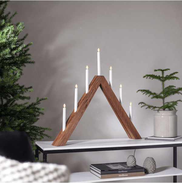 Acca Holz Von Star Trading - Der Adventskerzenst&auml;nder verf&uuml;gt &uuml;ber 7 LED-Lichter, die ein wundersch&ouml;nes Licht verbreiten.