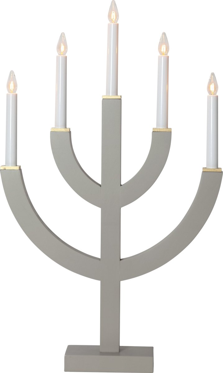 Anno Beige Von Star Trading - mit bemalten Holzfliesen in Gold als Dekoration.