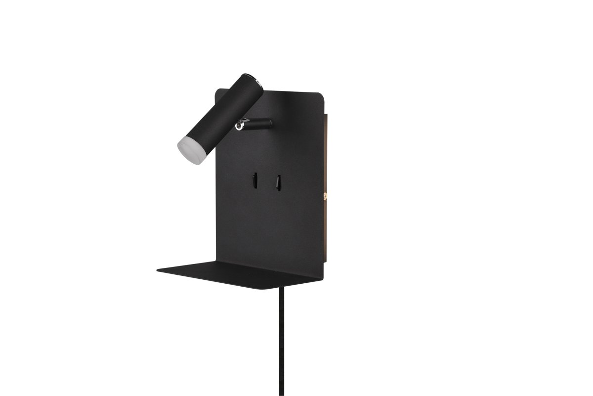Element Schwarz leselampe Von Trio Lighting - Die FLEXconnect-Funktion erm&ouml;glicht sowohl eine feste Installation als auch die Nutzung mit einem Stecker.