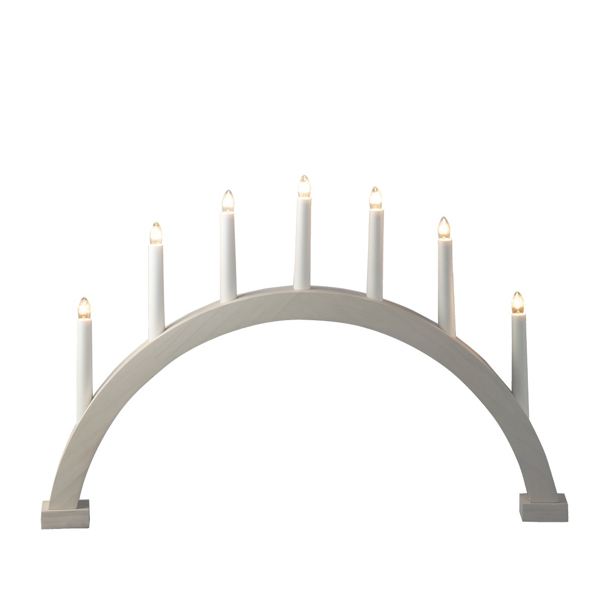 Arch 7 Lights Weiß Von Konstsmide - Der Rahmen ist aus Holz gefertigt und wei&szlig; gebeizt, was ihm ein nat&uuml;rliches und zeitloses Aussehen verleiht.