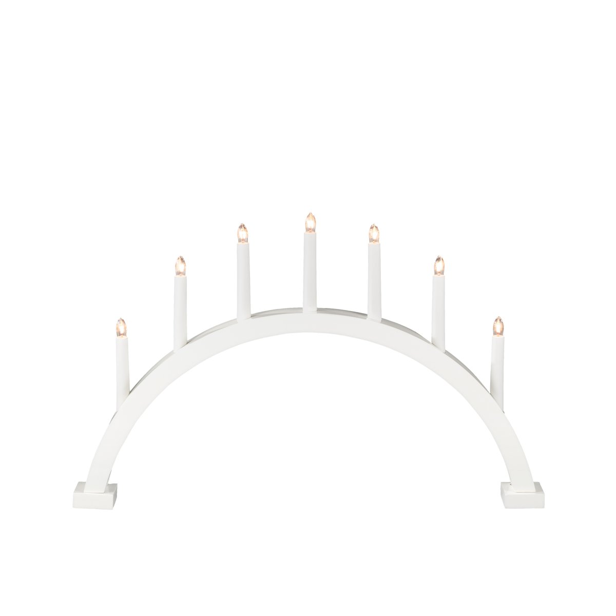 Arch 7 Lights Mattweiß Von Konstsmide - Ausgestattet mit Gl&uuml;hbirnen, die f&uuml;r ein angenehmes Licht sorgen und zu einer gem&uuml;tlichen Atmosph&auml;re in der Weihnachtszeit beitragen.