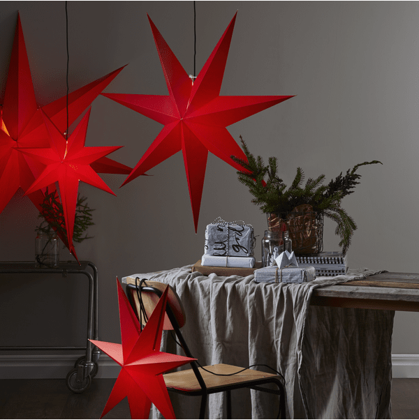 Rozen Ø100 ROT Von Star Trading - Roter Papierstern mit 100 cm Durchmesser.