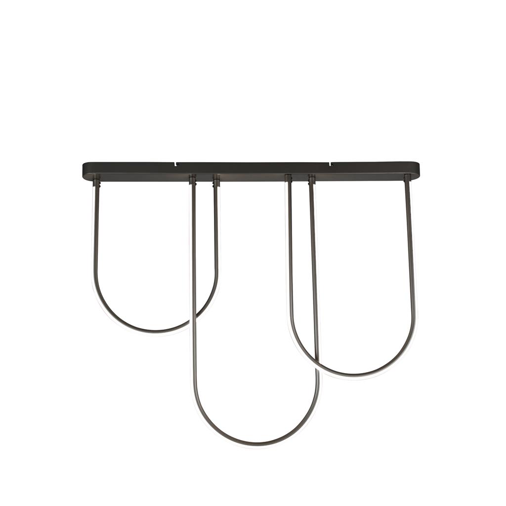 Chime 110cm Schwarz deckenleuchte Von Searchlight - Chime ist eine Deckenleuchte, die mit ihrer modernen, geschwungenen Form und dem mattschwarzen Finish ein echter Blickfang im Raum ist.