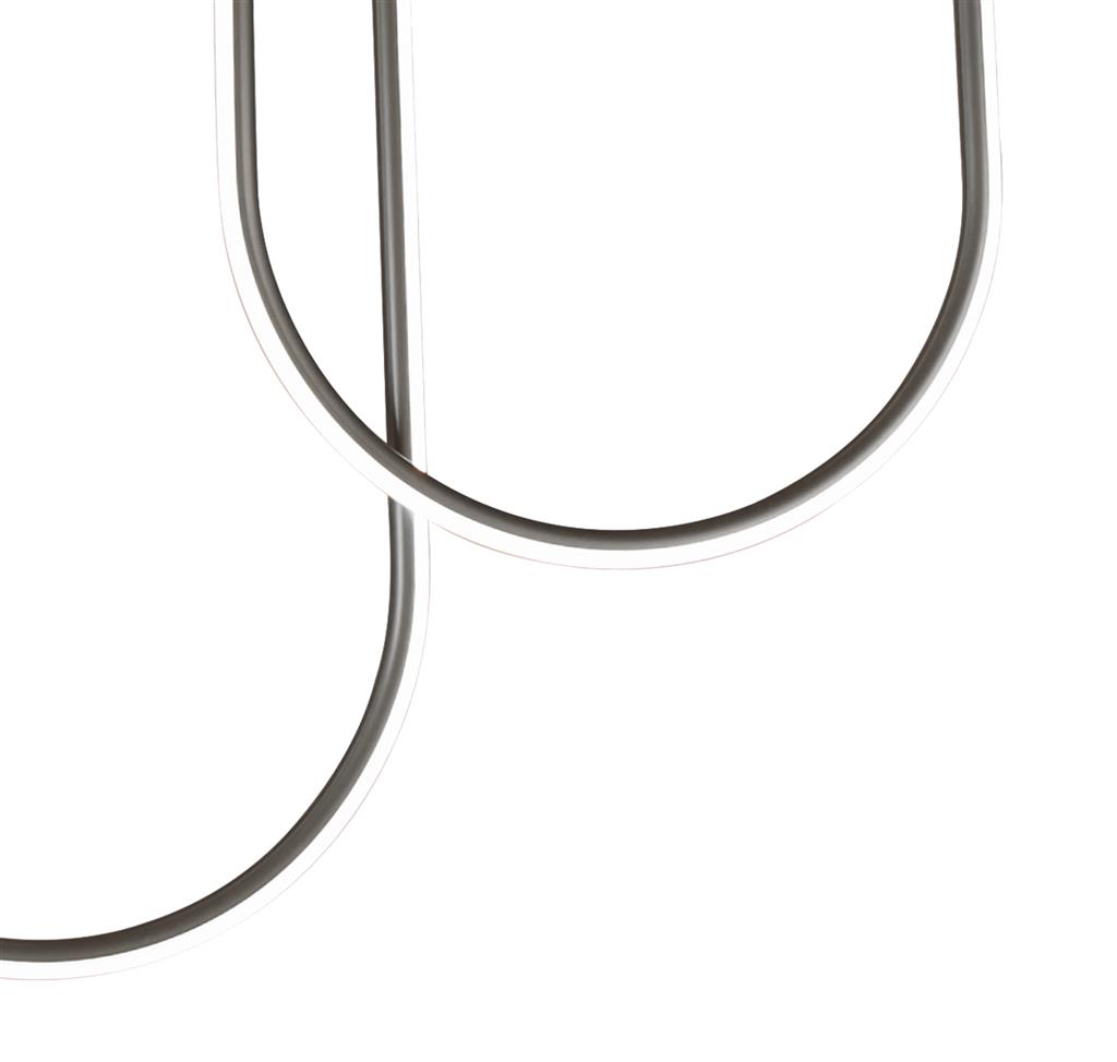 Chime 110cm Schwarz deckenleuchte Von Searchlight - Chime ist eine Deckenleuchte, die mit ihrer modernen, geschwungenen Form und dem mattschwarzen Finish ein echter Blickfang im Raum ist.