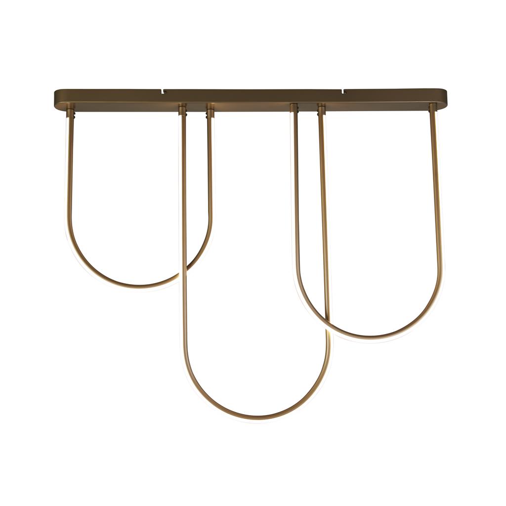 Chime 110cm Bronze deckenleuchte Von Searchlight - Chime ist eine Deckenleuchte, die mit ihrer modernen, geschwungenen Form und dem Bronze-Finish ein echter Blickfang im Raum ist.