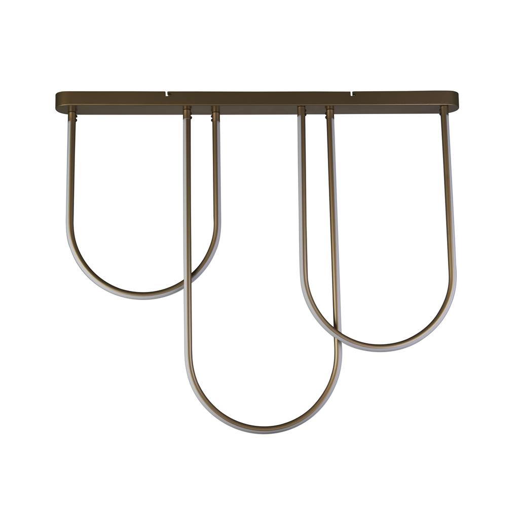 Chime 110cm Bronze deckenleuchte Von Searchlight - Chime ist eine Deckenleuchte, die mit ihrer modernen, geschwungenen Form und dem Bronze-Finish ein echter Blickfang im Raum ist.