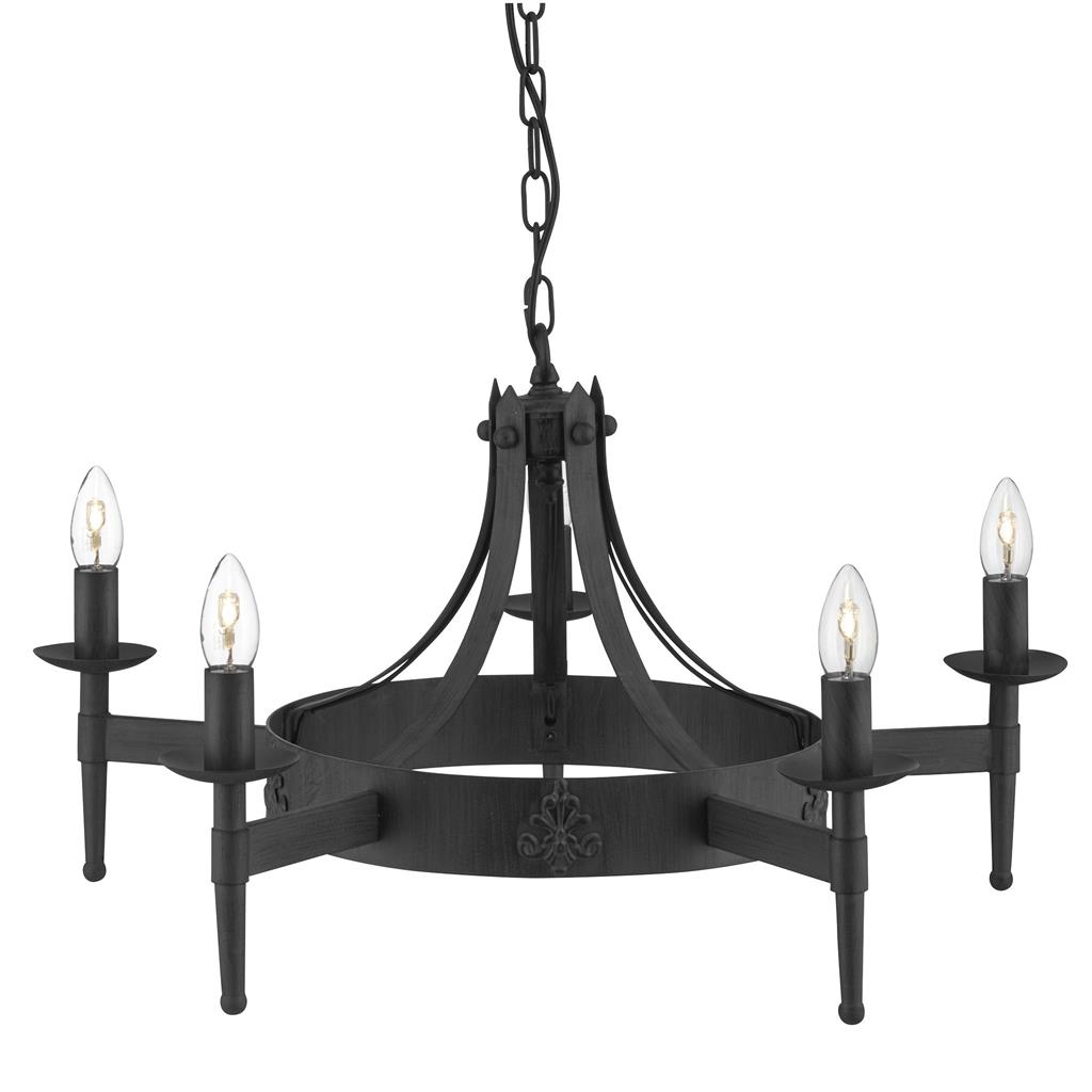 Cartwheel II Ø67 Schwarz hängelampe Von Searchlight - Dieser beeindruckende Kronleuchter im gotischen Stil eignet sich perfekt f&uuml;r Schlafzimmer, Wohnzimmer, Esszimmer oder K&uuml;chen, in denen Sie eine warme, traditionelle Atmosph&auml;re schaffen m&ouml;chten.